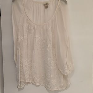 Lucky brand 3/4 length sleeve lace top.